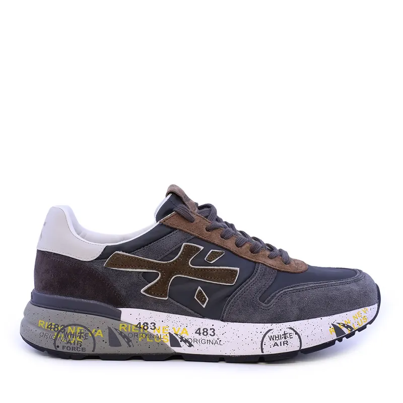 Sneakers bărbați Premiata Mick gri din piele și textil 1692BP8432GR