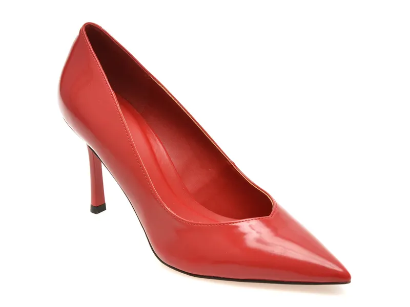 Pantofi eleganti rosii, ELLENA 600, din piele ecologica