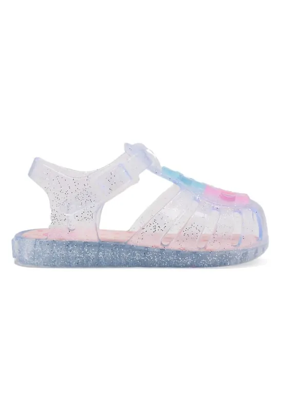 Sandale cu catarama si model grafic - Multicolor