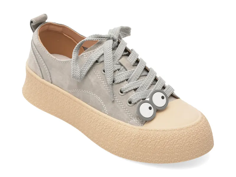 Pantofi sport gri, 24997, din nabuc