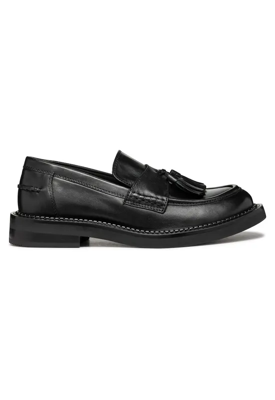 Mocasini dama - piele naturala - negru -