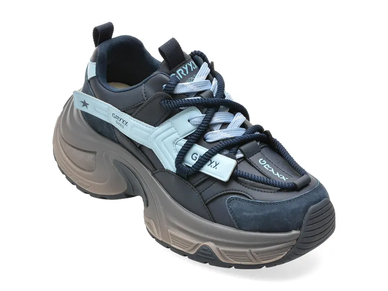 Pantofi sport bleumarin, 8908, din piele naturala