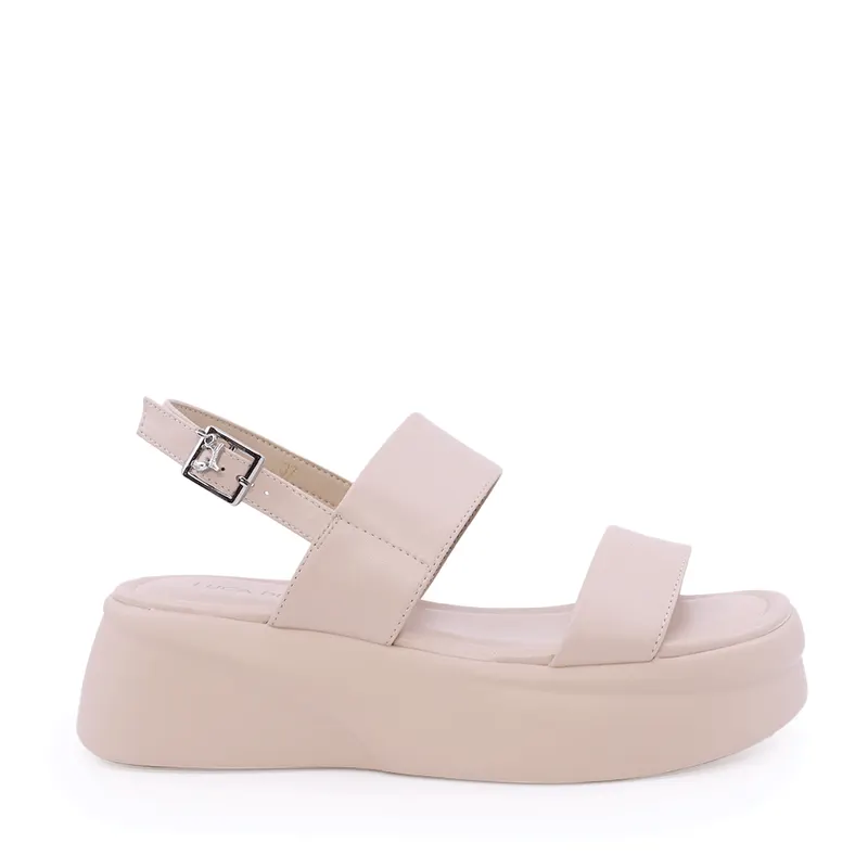 Sandale cu platformă femei Luca di Gioia bej din piele 1299DS7251BE