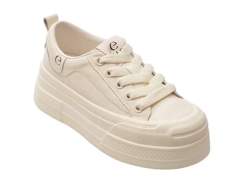 Pantofi sport EPICA albi, C119211, din piele naturala