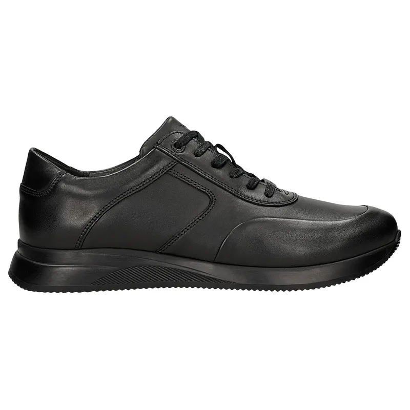 Sneakers negri din piele naturală, bărbați