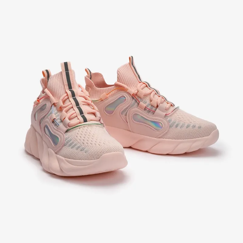 SNEAKERS Dama din Piele Ecologica si textil CRL0130 Roz