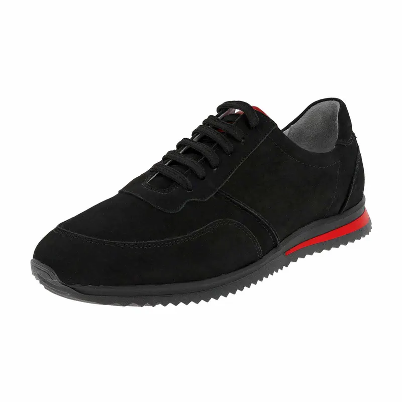 Pantofi Negru Nabuc Pas Piele Naturala