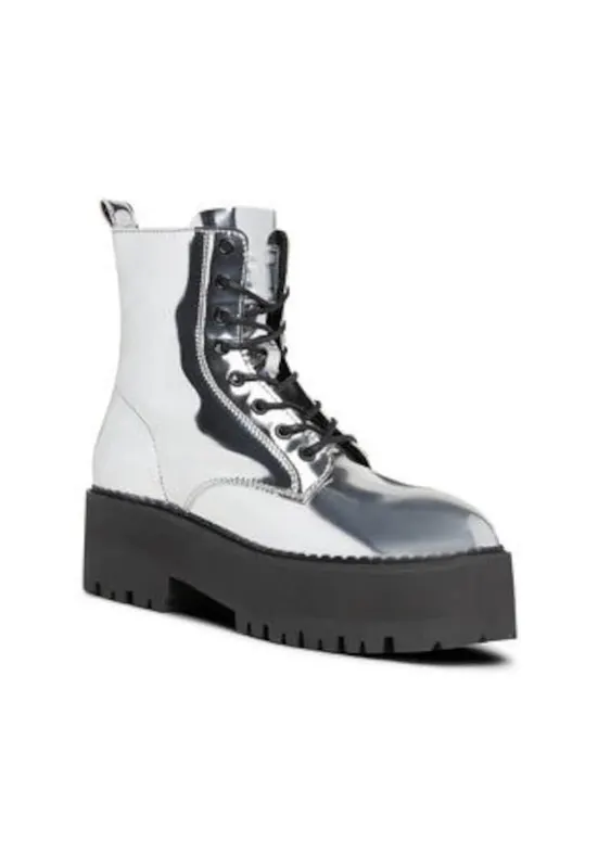 Botine dama - piele ecologica - gri