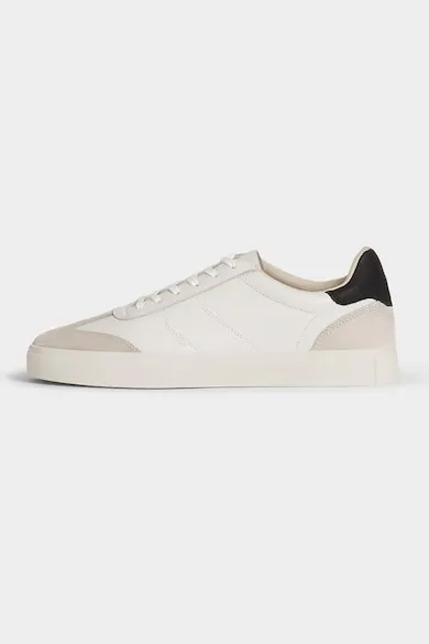 Pantofi sport din piele si piele intoarsa - Alb