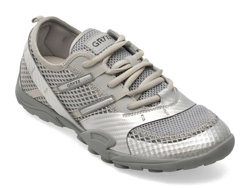 Pantofi sport argintii, 2783, din material textil