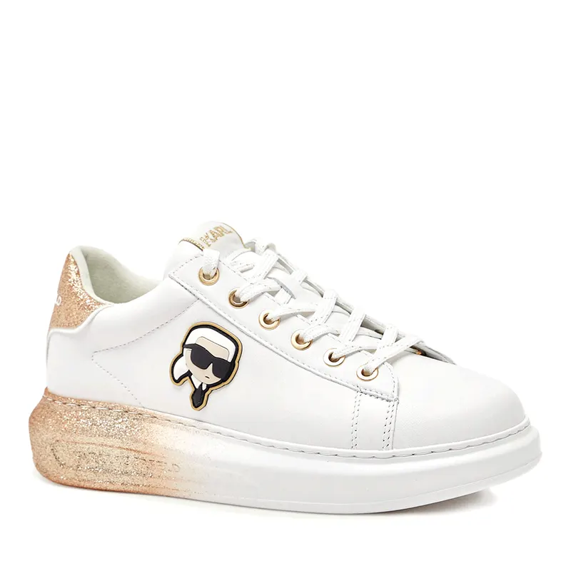 Sneakers femei Karl Lagerfeld Kapri Ombre Nft alb cu auriu din piele 2051DP62530AAU — imaginea 2