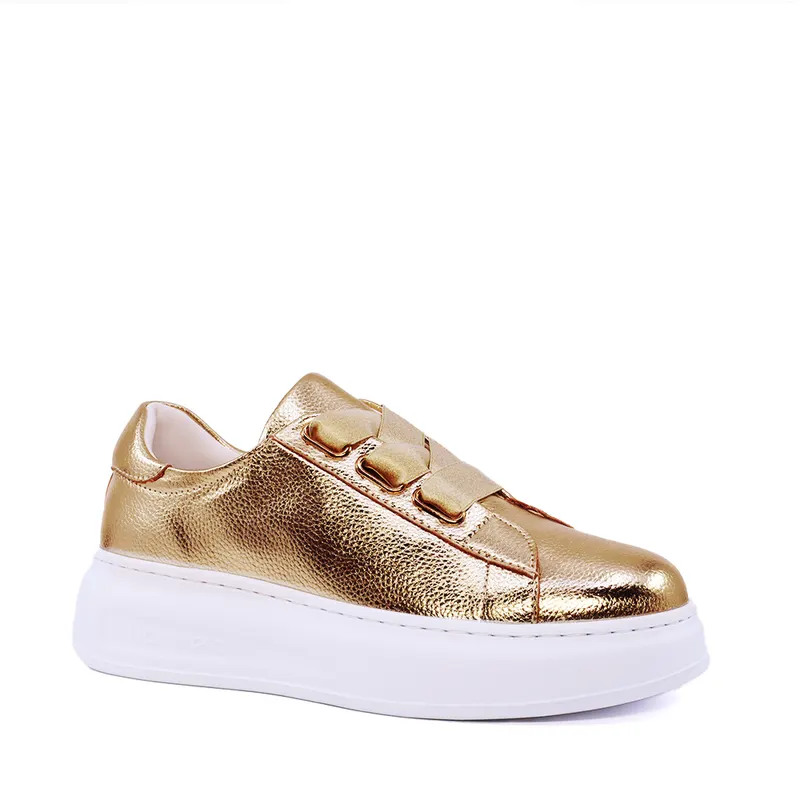 Sneakers femei Luca di Gioia aurii din piele 3847DP480AU — imaginea 2