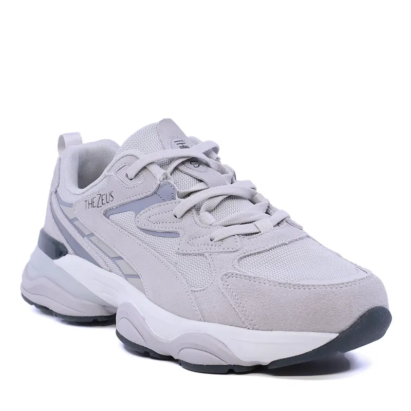 Sneakers bărbați Thezeus gri deschis din piele întoarsă și textil 3731BPS3211VGR — imaginea 2