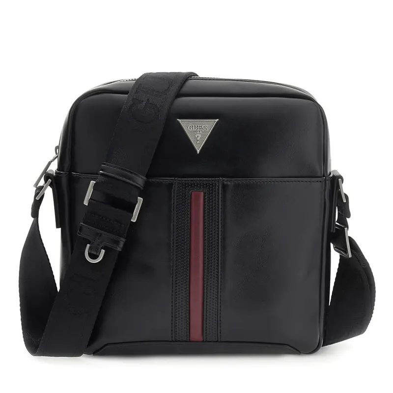 Geantă crossbody bărbați Guess Torino neagră cu logo 921BGEAHMTOCSP6159N