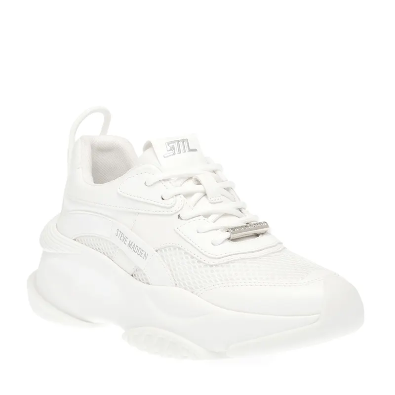 Sneakers femei Steve Madden Belissimo albi din material sintetic și textil 1467DPBELISSIMOA — imaginea 2