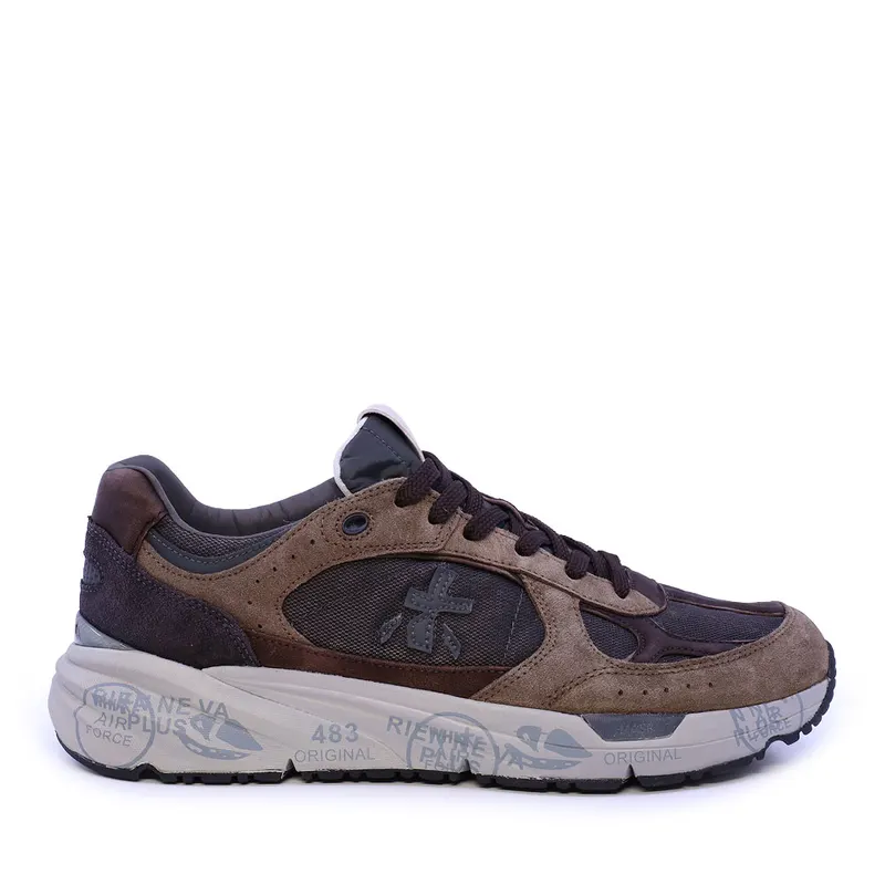 Sneakers bărbați Premiata Mase maro din piele și textil 1692BP8421M