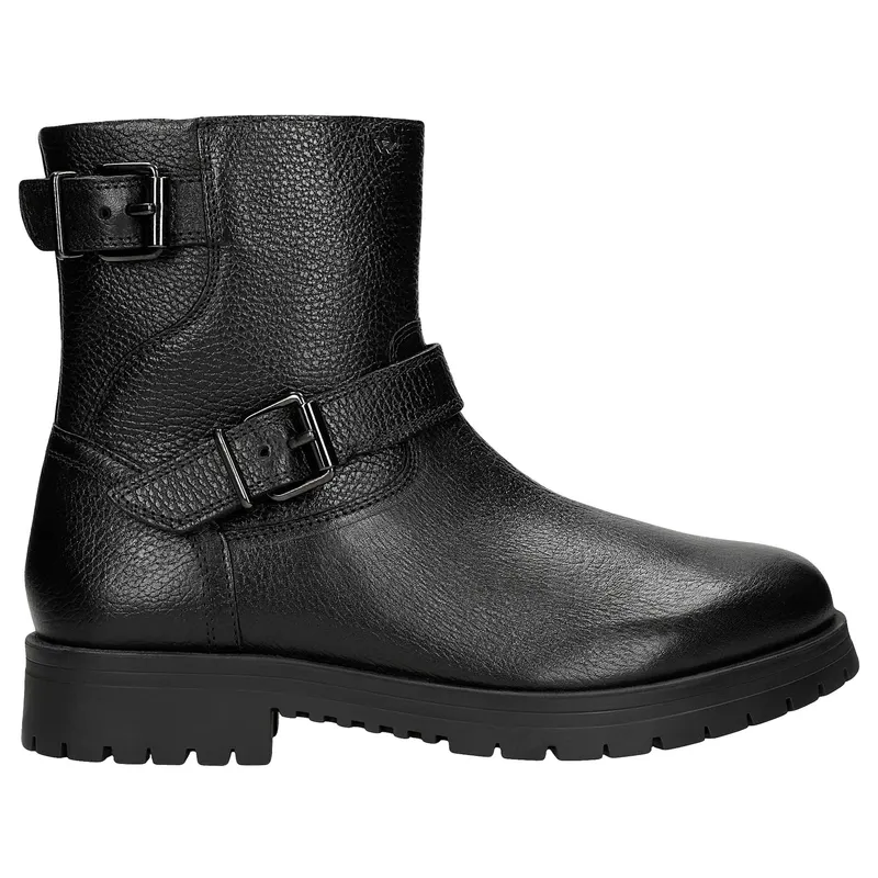 Botine biker negre cu imblănire