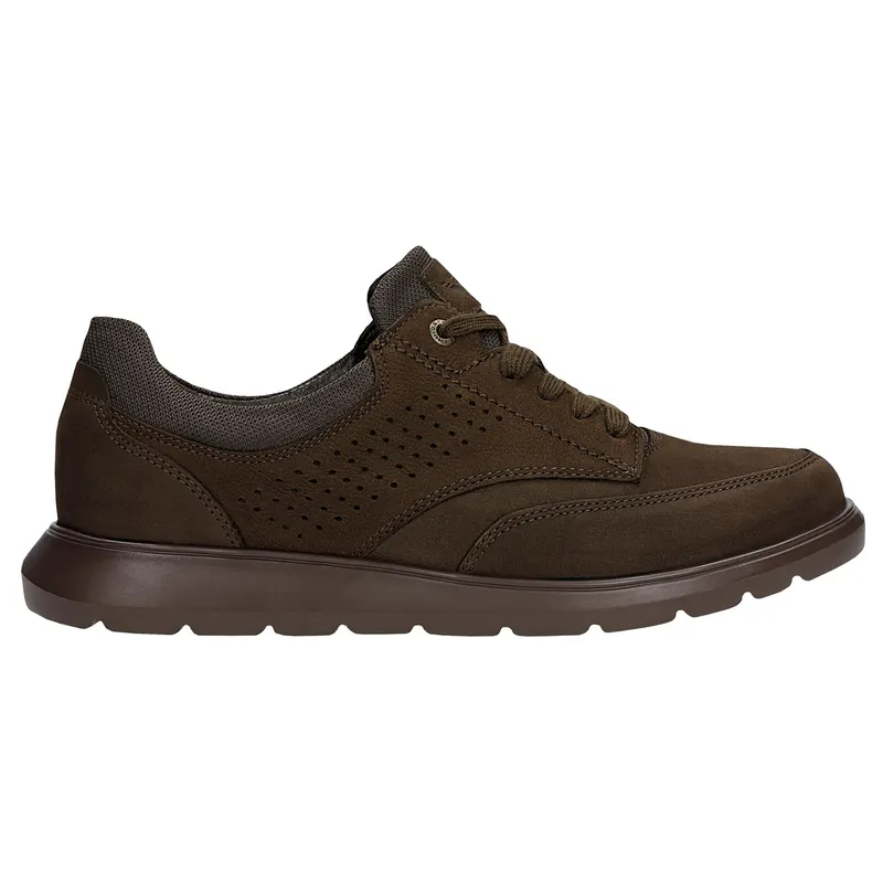 Pantofi bărbați maro din piele nubuc și material textil