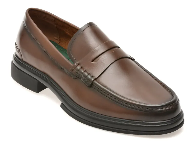 Mocasini eleganti maro, TUCKER 240, din piele naturala
