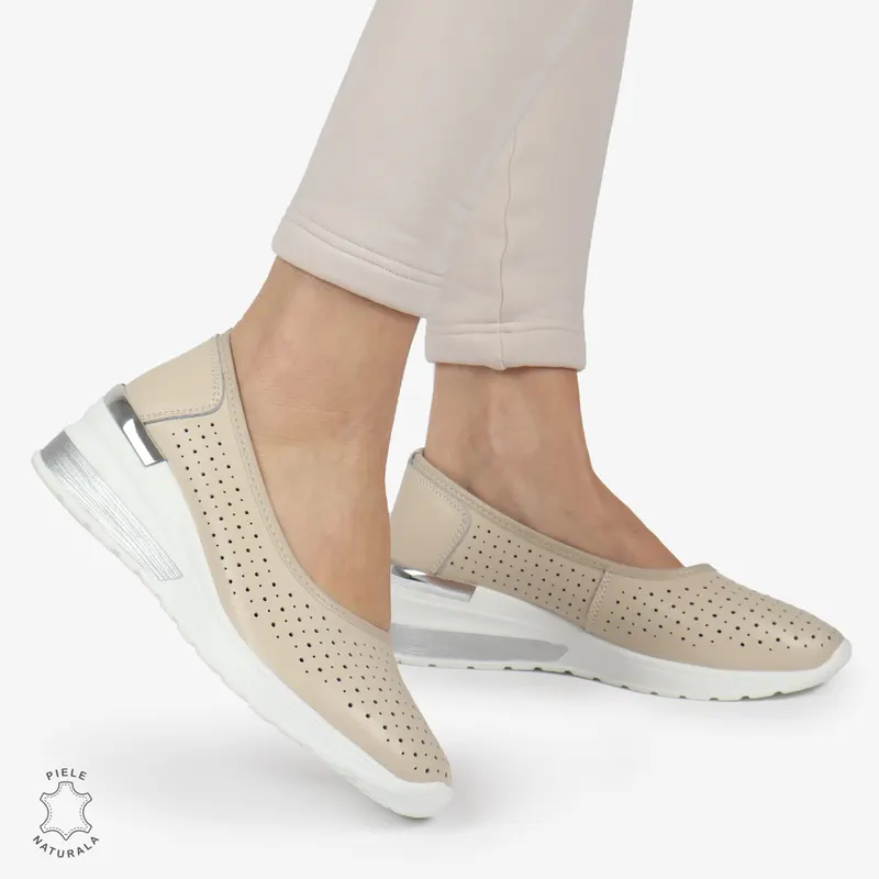 BALERINI DAMA din PIELE NATURALA CRL0978 CULOARE: BEJ