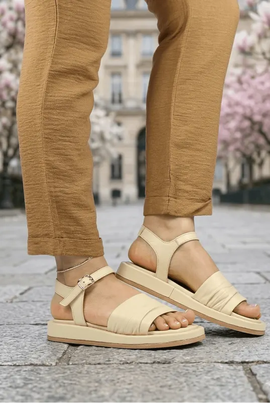 Sandale Dama din Piele Bej - Ivette BEIGE