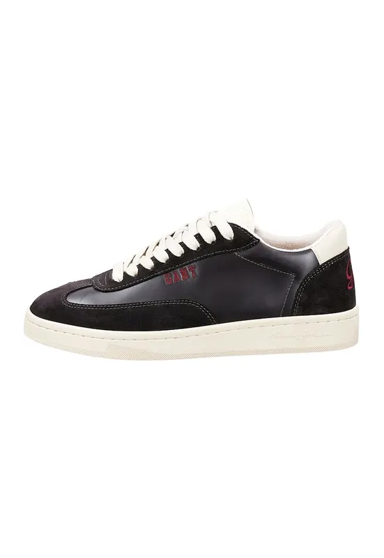 Pantofi sport din piele cu garnituri din piele intoarsa Prepus - Rosu/Maro inchis/Negru