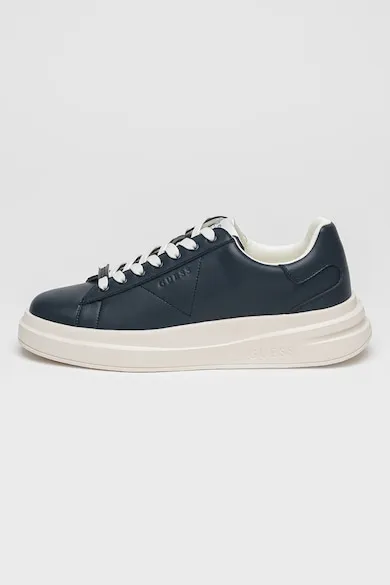Pantofi sport din piele si piele ecologica - Alb/Bleumarin