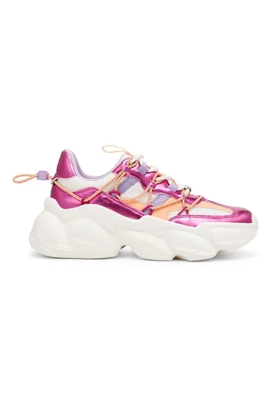 Pantofi sport cu aspect masiv si insertii de plasa Spectator - Fucsia/Roz somon/Alb murdar