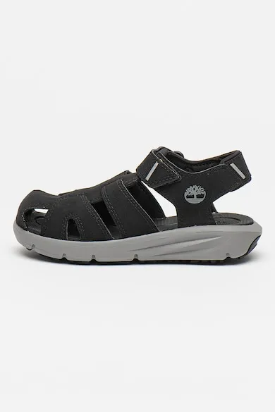 Sandale de piele intoarsa ecologica cu velcro Motion Dune - Negru