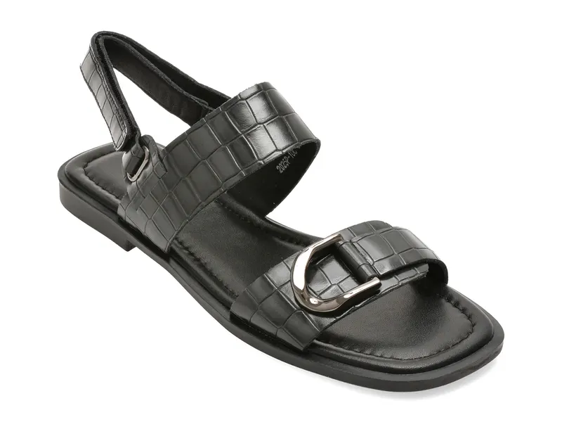 Sandale gri, 202510, din piele naturala