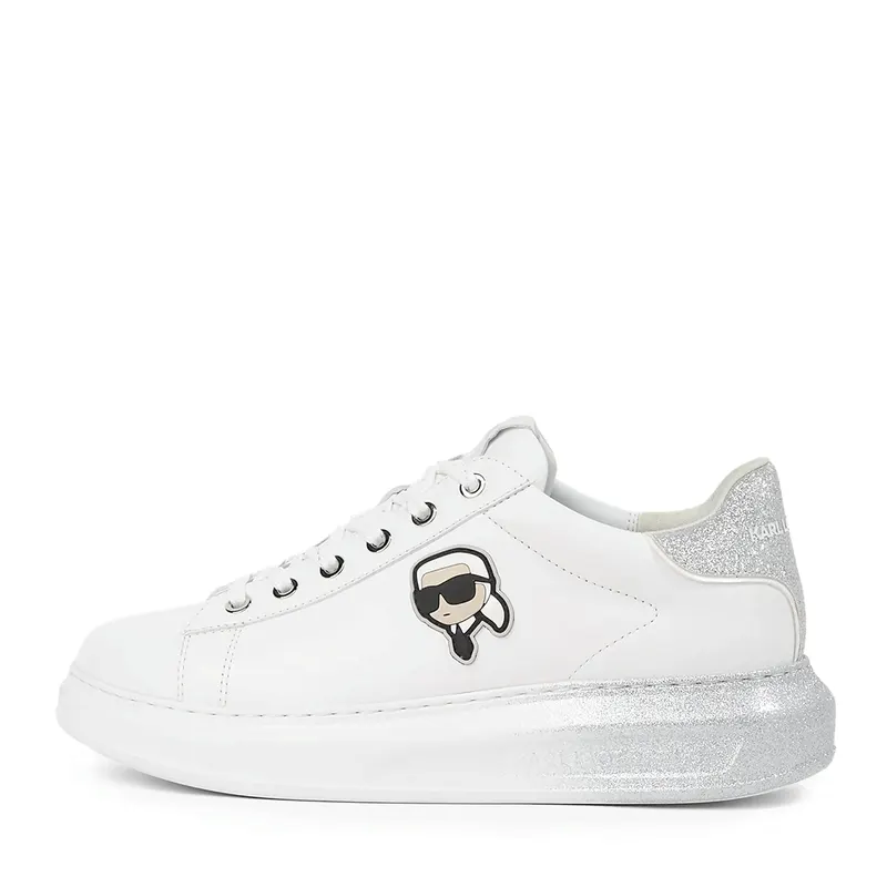 Sneakers femei Karl Lagerfeld Kapri Ombre Nft alb cu argintiu din piele 2051DP62530AAG