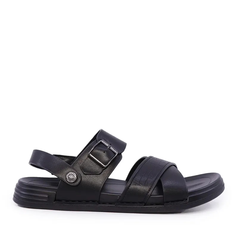 Sandale bărbați negre din piele 3859BS653N