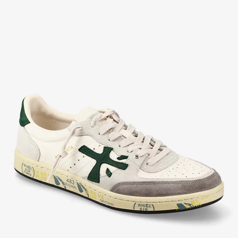 Sneakers bărbați Premiata BSKT Clay albi din piele 1691BP7623A — imaginea 2