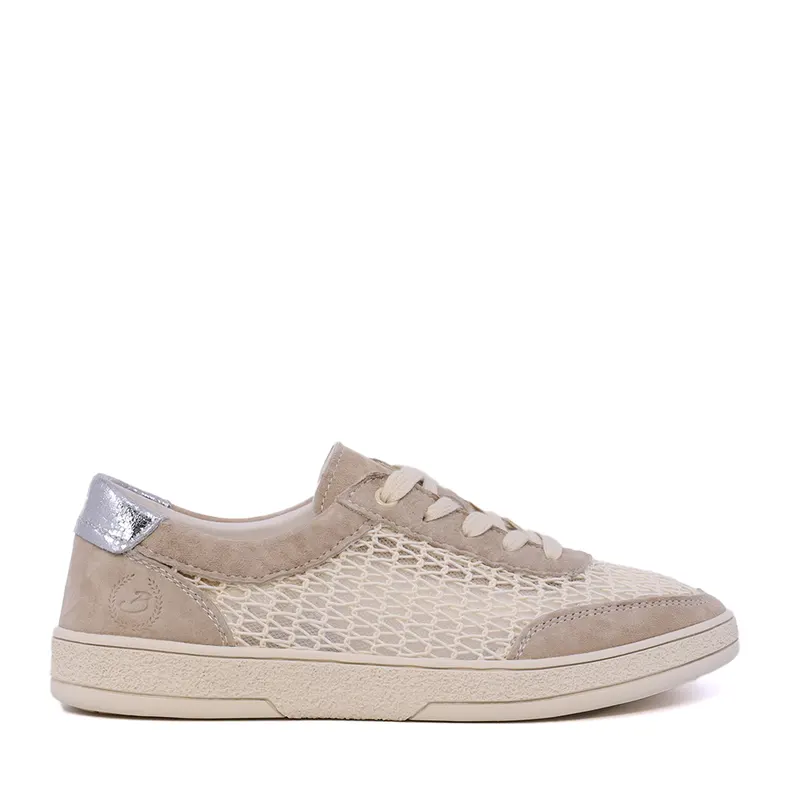 Sneakers ușori femei bej din piele și textil 1991DPF0170VBE