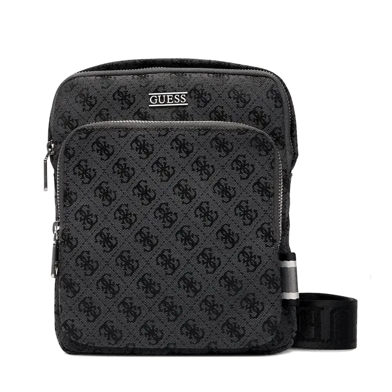 Geantă crossbody bărbați Guess Boston neagră cu logo 921BGEAHMBOSTP6123N