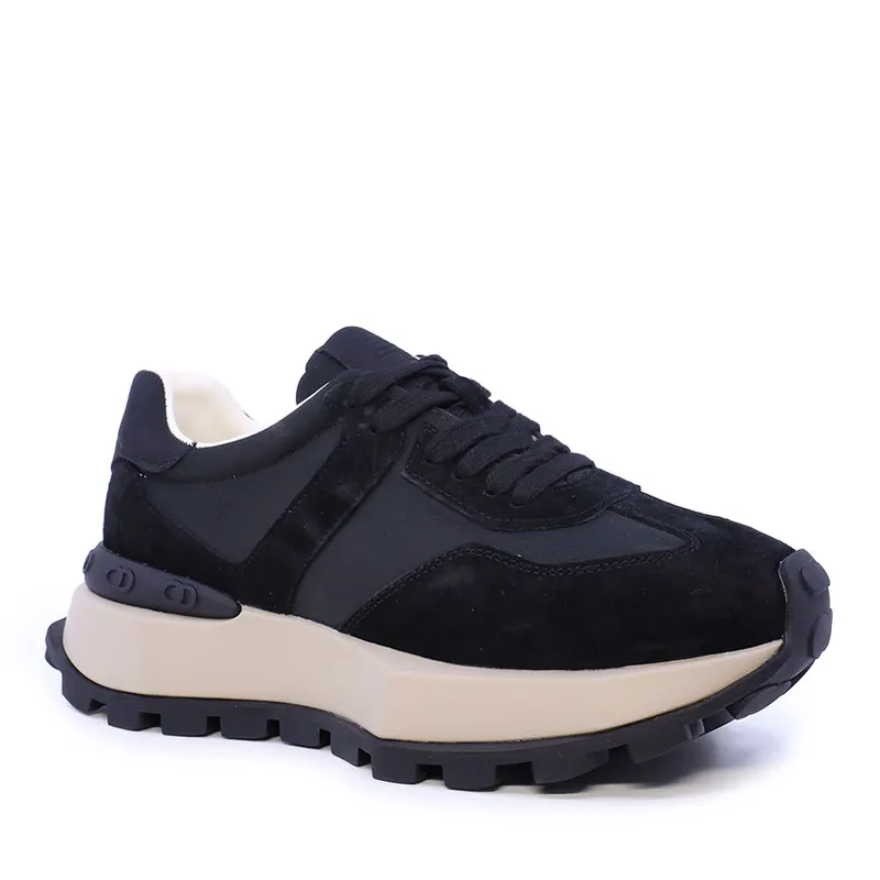 Sneakers femei Enzo Bertini negri din piele și textil 2132DP072VN — imaginea 2
