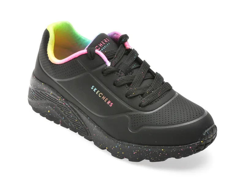 Pantofi sport SKECHERS negri, UNO LITE, din piele ecologica
