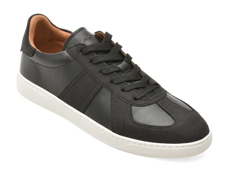 Pantofi sport negri, FENDER 007, din piele ecologica