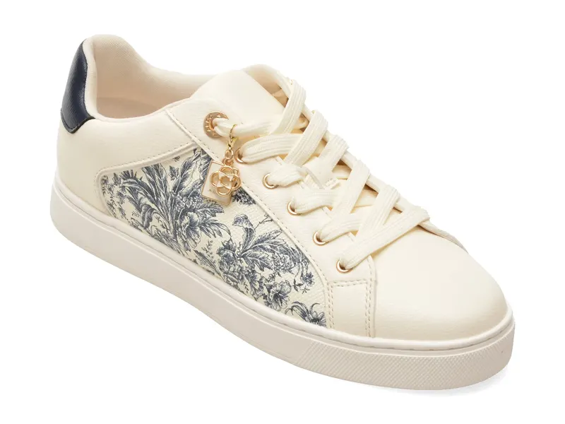 Pantofi sport albi, ELGATA 107, din piele ecologica