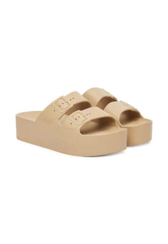 Papuci dama - bej - plastic