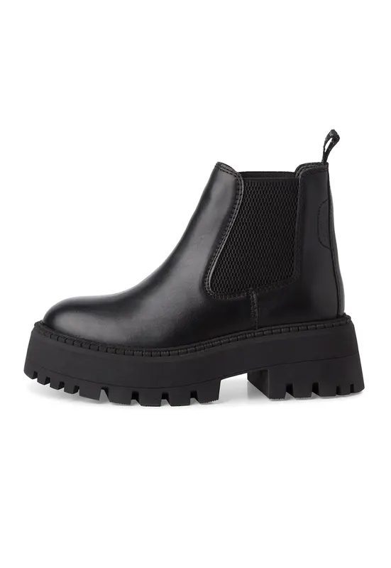Ghete Chelsea de piele - Negru