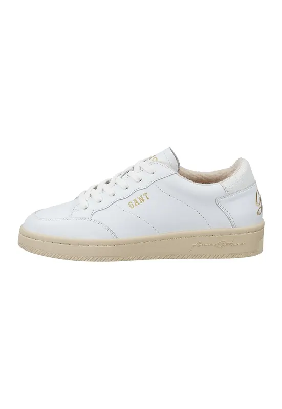 Pantofi sport low-cut din piele Prepla - Auriu/Alb optic