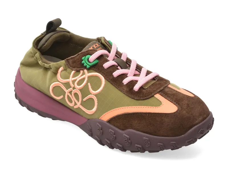 Pantofi sport maro, 5370, din material textil