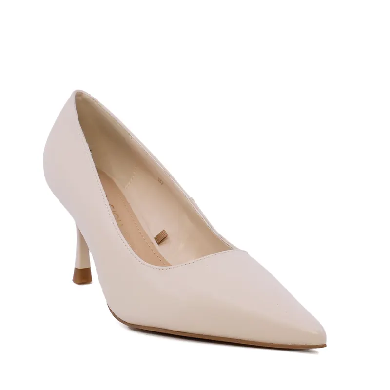 Pantofi stiletto cu toc mediu femei Luca di Gioia bej din piele 1261DP8611BE — imaginea 2
