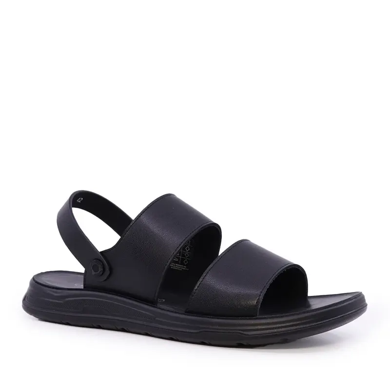 Sandale bărbați negre din piele 3859BS615N — imaginea 2