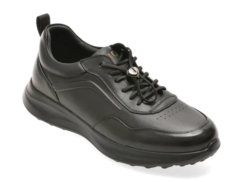 Pantofi sport EPICA negri, T25223, din piele naturala