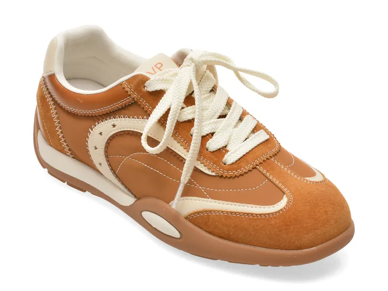 Pantofi sport FLAVIA PASSINI maro, T265105, din material textil si piele naturala