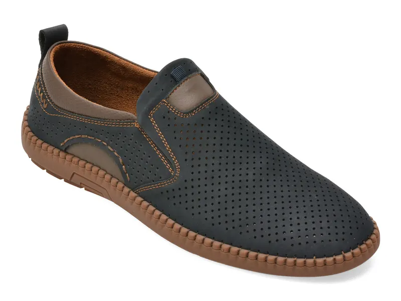 Pantofi BITE THE BULLET bleumarin, Q212, din piele naturala