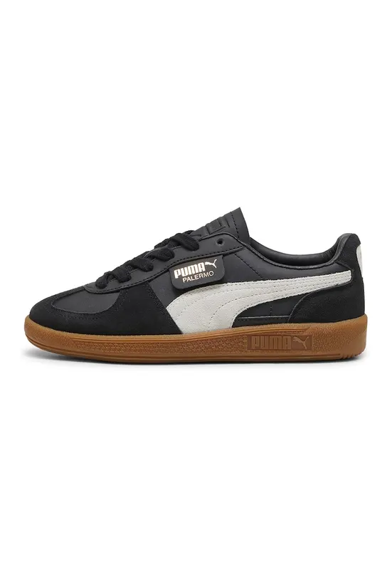 Pantofi sport Palermo de piele intoarsa si ecologica - Alb/Negru