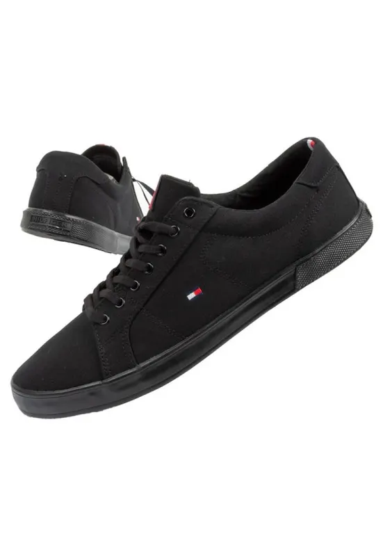 Tenisi low-cut cu broderie logo - Negru